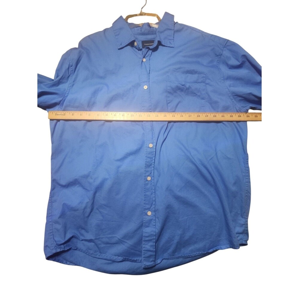 Saddlebred XL Men’s Blue Long Sleeve Cotton Blend Casual Shirt - Picture 3 of 7